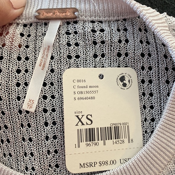 Free People H2O Crew Pullover Found Moon color. Size x-small - Picture 7 of 9